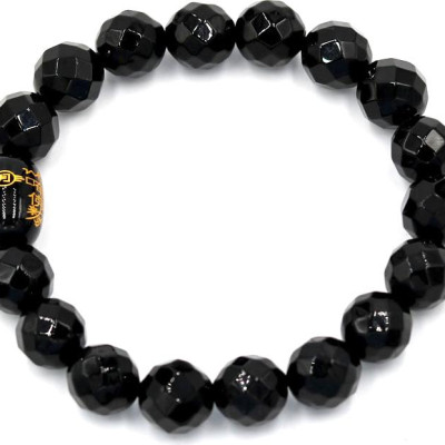 Vòng tay chuỗi hạt thạch anh đen 10 ly Thái tuế phù DTTD9