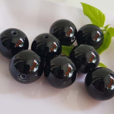 Hạt Lẻ rời Đá Mã Não Đen Đậm Đẹp phối vòng tay nam size lớn 20mm Hạt lẻ chuẩn hợp các Anh mạng Thuỷ , mệnh Mộc dành cho các anh cần hạt đá lẻ ạ