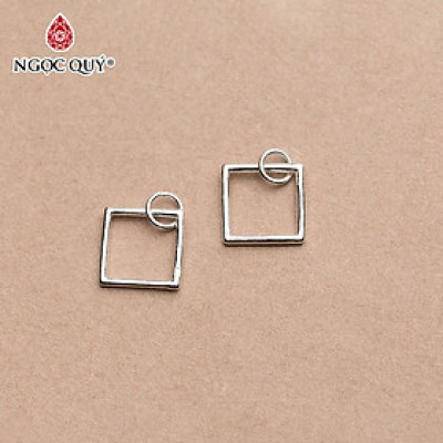Charm bạc hình vuông treo - Ngọc Quý Gemstones