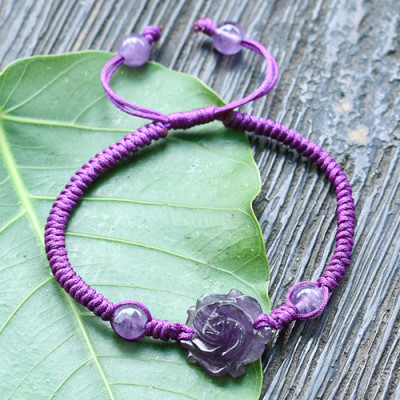 Vòng Kết Dây Hoa Mẫu Đơn Thạch Anh Tím Ngọc Quý Gemstones GA145