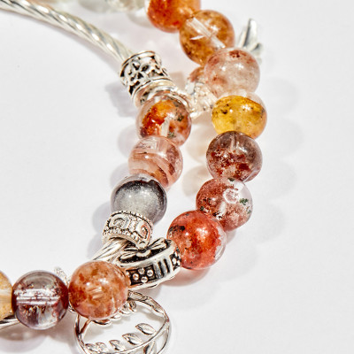 Vòng chuỗi hạt đeo tay 2 line đá thạch anh ưu linh đa sắc 5mm - Ngọc Quý Gemstones