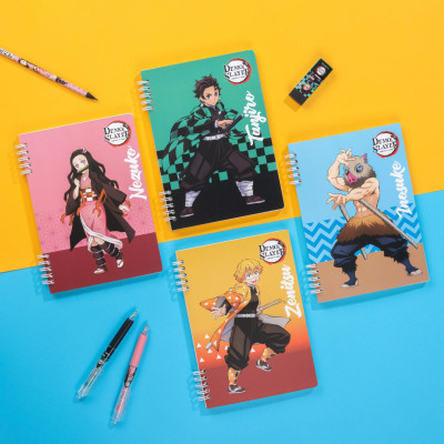 Sổ Lò Xo A5 - Kẻ Ngang - 120 Trang 100gsm - Nhân Vật Demon Slayer - Thiên Long MB-023/DS - Inosuke - Tặng Kèm Sticker Demon Slayer