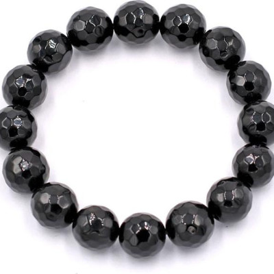 Chuỗi đeo tay - thạch anh đen cắt giác 8 ly - hợp mệnh Thủy, mệnh Mộc