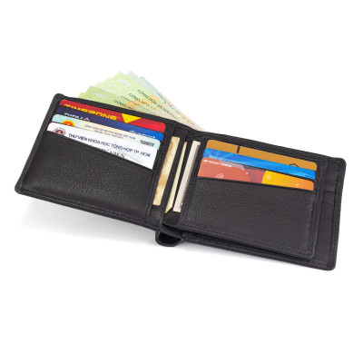 Ví Da Nam, Bóp Da Nam Kim Bảo Smeraldo SM201 Da Bò Màu Đen, Nâu