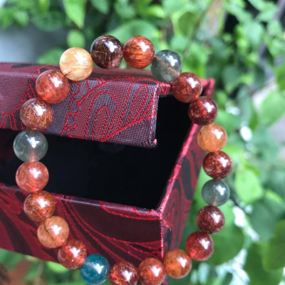 CHIẾC VÒNG THẠCH ANH TÓC TAM TÀI VIP  ĐẸP  SIZE VÒNG 8,5LY 100% ĐÁ THIÊN NHIÊN