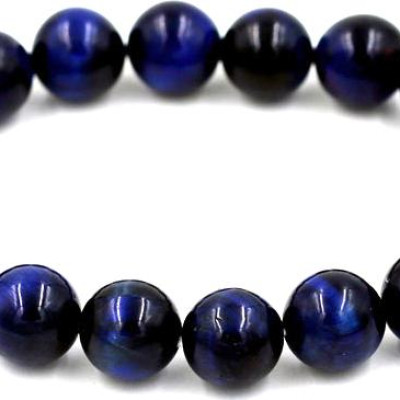 Vòng tay chuỗi hạt đá mắt hổ xanh dương đậm 10 ly