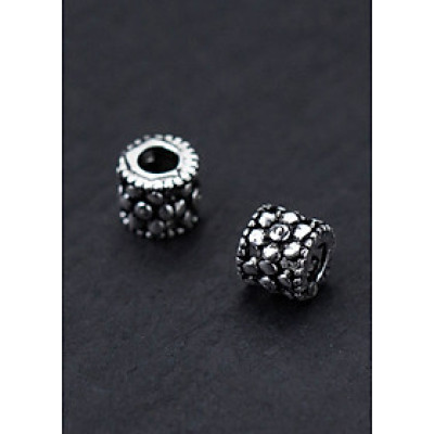 Combo 6 cái charm bạc chặn hạt họa tiết hoa văn - Ngọc Quý Gemstones