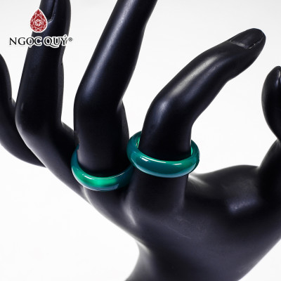 Nhẫn đá mã não xanh mệnh hỏa, mộc - Ngọc Qúy Gemstones