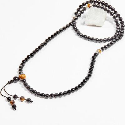 Chuỗi 108 hạt đá obsidian 6mm mệnh thủy,mộc- Ngọc Quý Gemstones