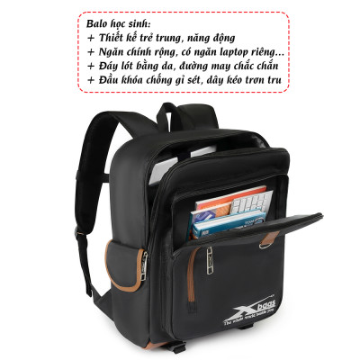 Ba lô học sinh trung học, balo đựng laptop 14 inch thời trang XBAGS Xb 3101 