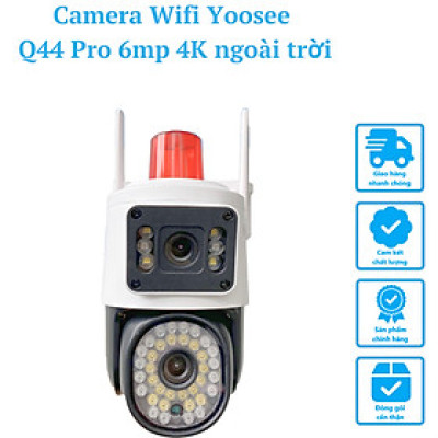 Camera Wifi Yoosee 2 khung hình Q44 PRO 6MP, 4K, Ngoài trời 2 ống kính, Đàm thoại 2 chiều, Đèn báo động đỏ - Hàng Chính Hãng
