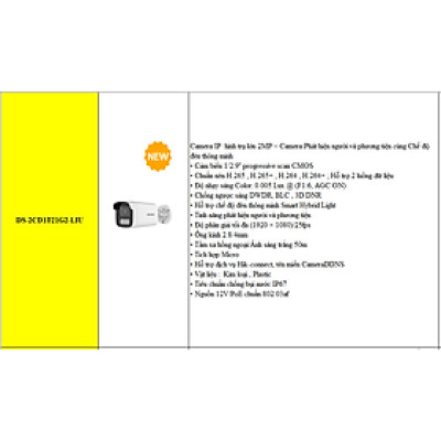 Camera IP 2MP HIKVISION DS-2CD1023G0-IU. Hàng Chính Hãng