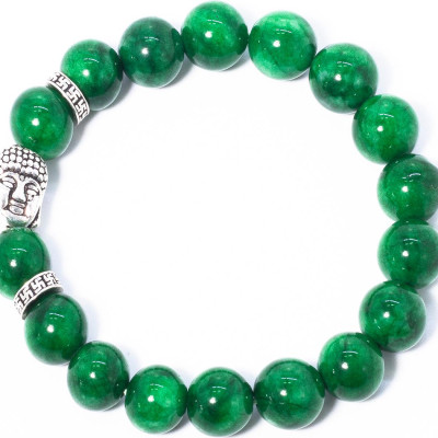 Vòng tay đá thiên nhiên phóng charm phật bạc size hạt 10mm - Ngọc Quý Gemstones