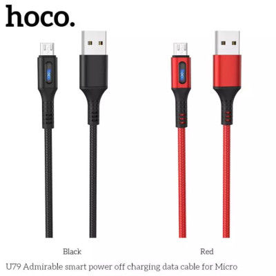 hoco u79 dây sạc tự ngắt điện khi đầy micro usb 2.4a dài 1m - cáp sạc nhanh bọc dù có đèn led cho samsung oppo xiaomi giao mầu ngẫu nhiên - hàng chính hãng