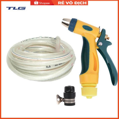 Bộ dây vòi xịt nước rửa xe,tưới cây tăng áp 3 lần 7-10m (nối nhựa đen 713-2)