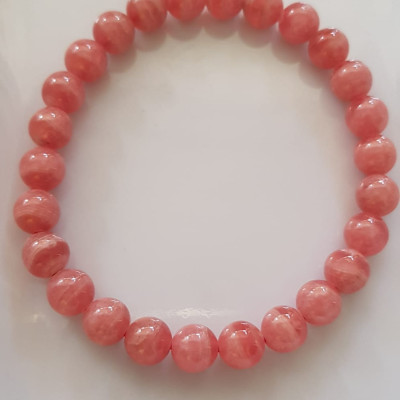 Vòng tay phong thủy Đá Đào Hoa tự nhiên Mới Đẹp AAA hạt tròn size 8mm Màu Hồng tươi bóng đẹp Nữ mệnh hỏa, mệnh thổ ạ Công dụng may mắn, tài lộc, tốt sức khỏe, xinh đẹp tay ạ 