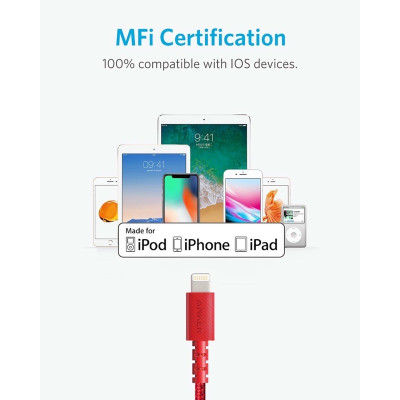 Dây Cáp Sạc Li.ght.ning Chuẩn M.F.i Cho i.Phone Anker Li.ght.ning PowerLine Select+ A8012 0.9m / A8013 1.8m - Hàng Chính Hãng