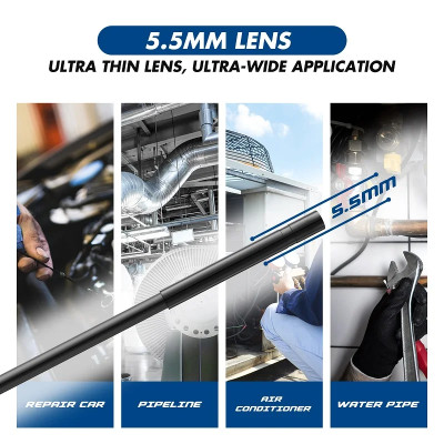 Quà Tặng Trị Giá 299K - Hàng Chính Hãng Camera Nội Soi Công Nghiệp F220 Độ Dài 5m - Đường Kính Camera 5.5mm - Chống Nước IP67 - LED  - Hành Ảnh Độ Phân Giải HD - Tích Hợp  WiFi - Tương Thích HĐH Android iOS