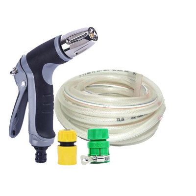 Tưới cây rửa xe Bộ dây và vòi xịt tăng áp lực nước 300% loại 30m cút nhựa,nối nhựa 206817