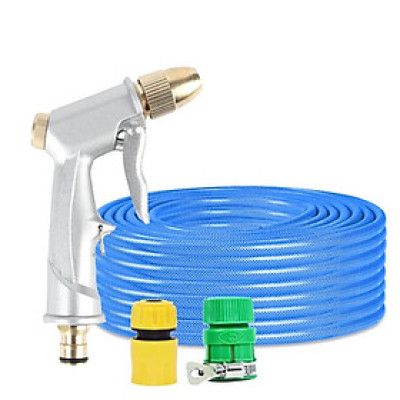 Rửa xe tưới cây Bộ dây và vòi xịt tăng áp lực nước 300% loại 25m cút nhựa,nối nhựa 206701