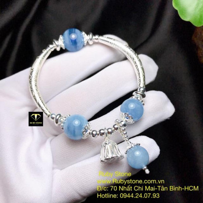 Lắc bạc đá aquamarin xinh yêu cho nàng