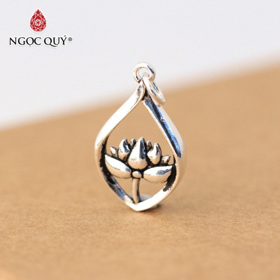 Combo 2 charm bạc hình hoa sen treo - Ngọc Quý Gemstones