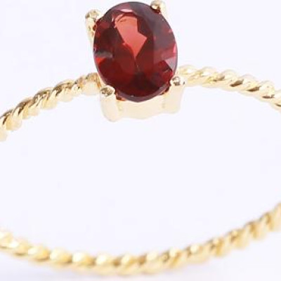 Nhẫn bạc cho nữ đai xoắn đá đỏ đẹp Gix Jewel N15