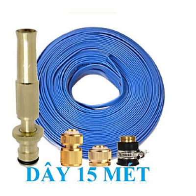 Bộ dây vòi xịt nước rửa xe, tưới cây . tăng áp 3 lần, loại 15m 206701 đầu đồng,cút đồng+ tặng mở chai
