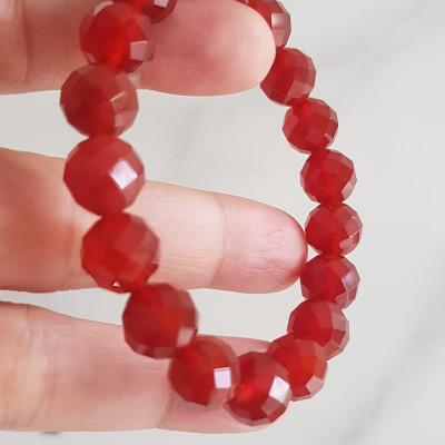 Vòng tay phong thuỷ Nữ đá mã não đỏ giác tự nhiên đẹp size vòng hạt 10mm hợp nữ mệnh hoả mệnh thổ ạ