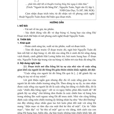 Dạng Đề Cảm Nhận Đoạn Trích Văn Xuôi Ngữ Văn 12