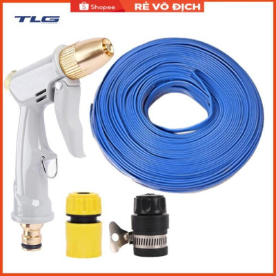 Bộ dây và vòi xịt rửa xe tưới cây tăng áp 3-5M (cút nhựa nối nhựa đen 713-2) 206846