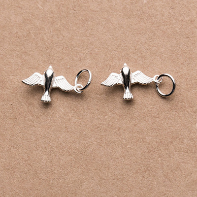 Combo 3 cái charm bạc hình chim én treo - Ngọc Quý Gemstones