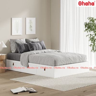 [Miễn phí vận chuyển & lắp đặt] Giường ngủ gỗ chống ẩm hiện đại 3 ngăn kéo cao cấp Ohaha - GC043