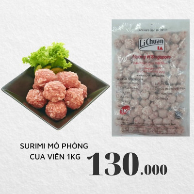 Surimi Mô Phỏng Cua Viên 100 Viên Gói 1kg - Hàng phân phối