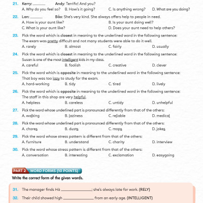 Bài tập bổ trợ Tiếng Anh 10