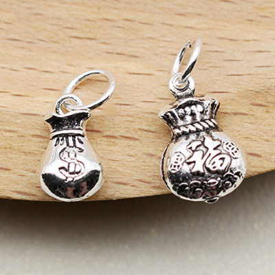 Combo 2 cái charm bạc hình túi tiền mặt treo - Ngọc Quý Gemstones