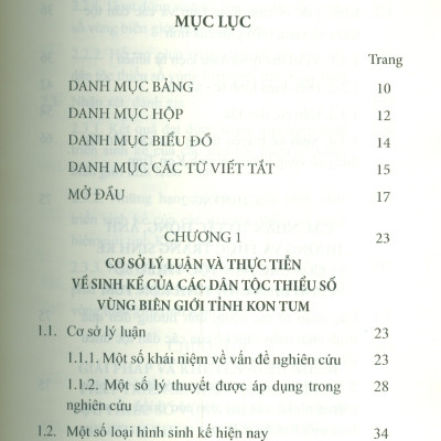 Sinh Kế Của Các Dân Tộc Thiểu Số Vùng Biên Giới Tỉnh Kom Tum (Sách chuyên khảo) - TS. Dương Thị Ngọc Bích chủ biên 