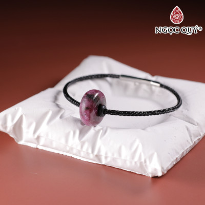 Vòng tay dây thép đồng điếu đá ruby nam phi 15x7mm, Dây thép 15cm mệnh hỏa, thổ - Ngọc Quý Gemstones