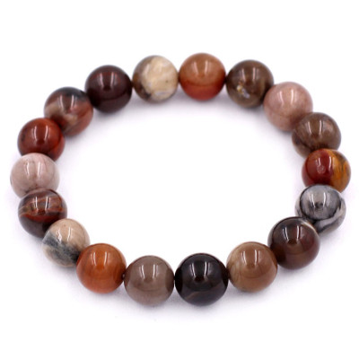 Vòng tay chuỗi hạt gỗ hóa thạch 10 ly 17 hạt