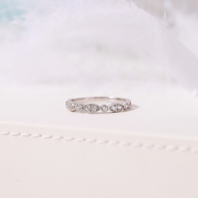 Nhẫn bạc đính đá xuyến chi nữ cao cấp Gix Jewel N27