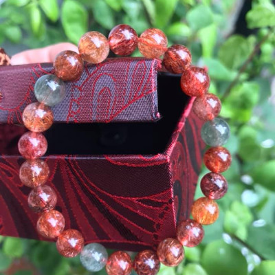 CHIẾC VÒNG THẠCH ANH TÓC TAM TÀI VIP  ĐẸP  SIZE VÒNG 8,5LY 100% ĐÁ THIÊN NHIÊN