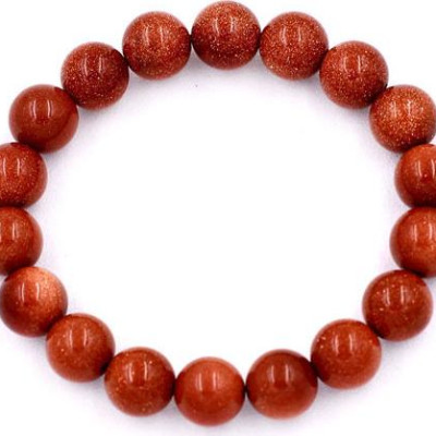 Vòng tay chuỗi hạt Đá Kim Sa Nâu 10 ly 18 hạt - hợp mệnh Kim, mệnh Thổ