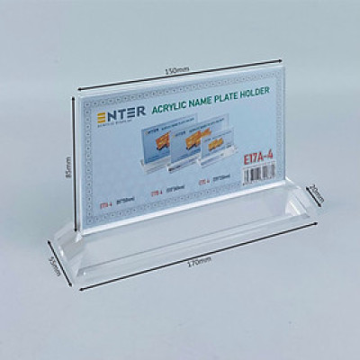 Kệ mica 2 mặt Enter E17A LR 8.5x15cm,đế 5.5x17cm dày 20mm vát 4 cạnh