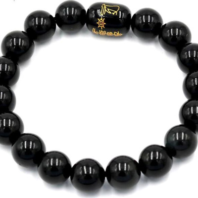 Vòng tay chuỗi hạt thạch anh đen 10 ly Thái tuế phù DTTD5