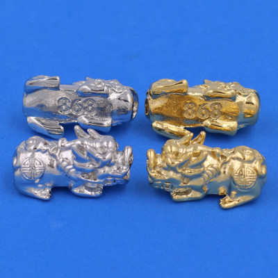 Chuỗi tay Tỳ Hưu inox - Chuỗi tay Thạch Anh Xanh Lá size 14 ly - hợp mệnh Hỏa, mệnh Mộc