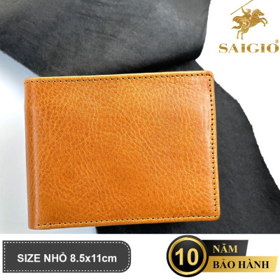 Ví Nam Nhỏ Gọn Cao Cấp HERITAGE, Da Bò Full Grain Siêu Bền Bỉ, Thiết Kế Đơn Giản, Dáng Ngang - Gập 2, Đựng Tiền và Thẻ ATM Tiện Dụng – Hàng Chính Hãng SAIGIO