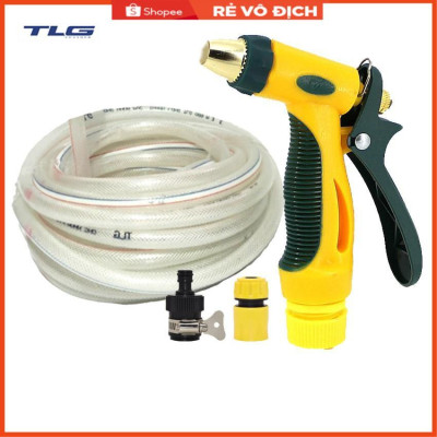 Bộ dây vòi xịt nước rửa xe,tưới cây tăng áp 3 lần 15m(cút nhựa nối 713-1) 206317