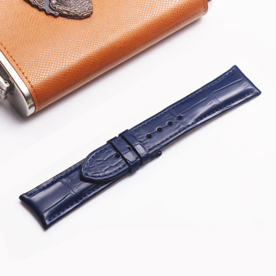 Dây Đồng Hồ Thay Thế Dành Cho Apple Watch 48 Ultra 45/44/42mm - 41/40/38mm, Chất Liệu Da Cá Sấu Cao Cấp Màu Xanh Navy Tương Thích Các Phiên Bản Series 8/7/6/5/4/3/2/1/SE Bảo Hành 12 Tháng