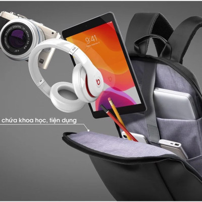 Balo Laptop 15.6 Inch KINGBAG KRATOS phối da bền bỉ, siêu nhẹ - Hàng Chính Hãng