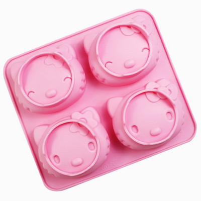 Khuôn silicon làm bánh, rau câu, socola 4 mèo Kitty – Mã số 1101
